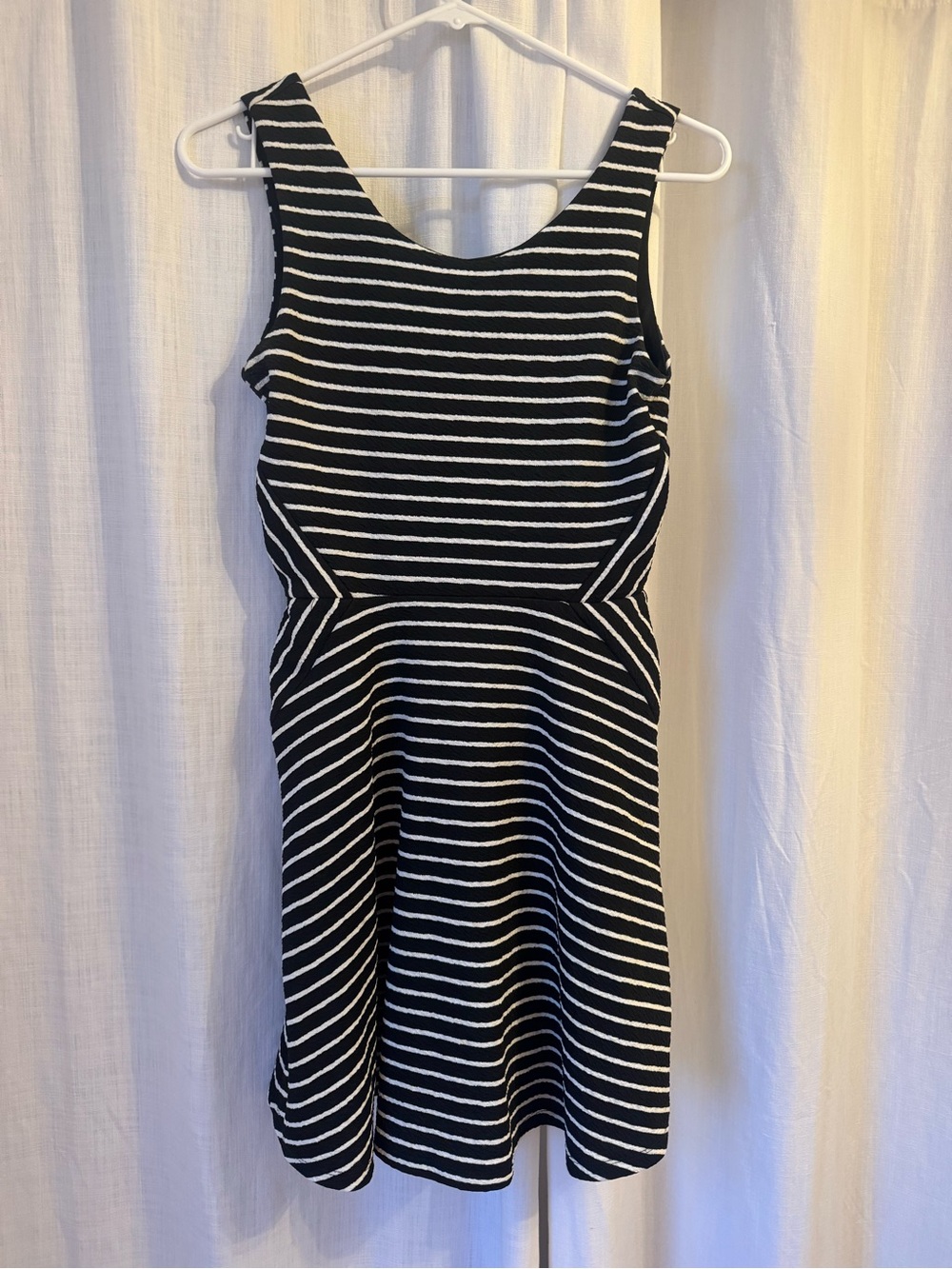 Classic Black & White Striped Mini Dress